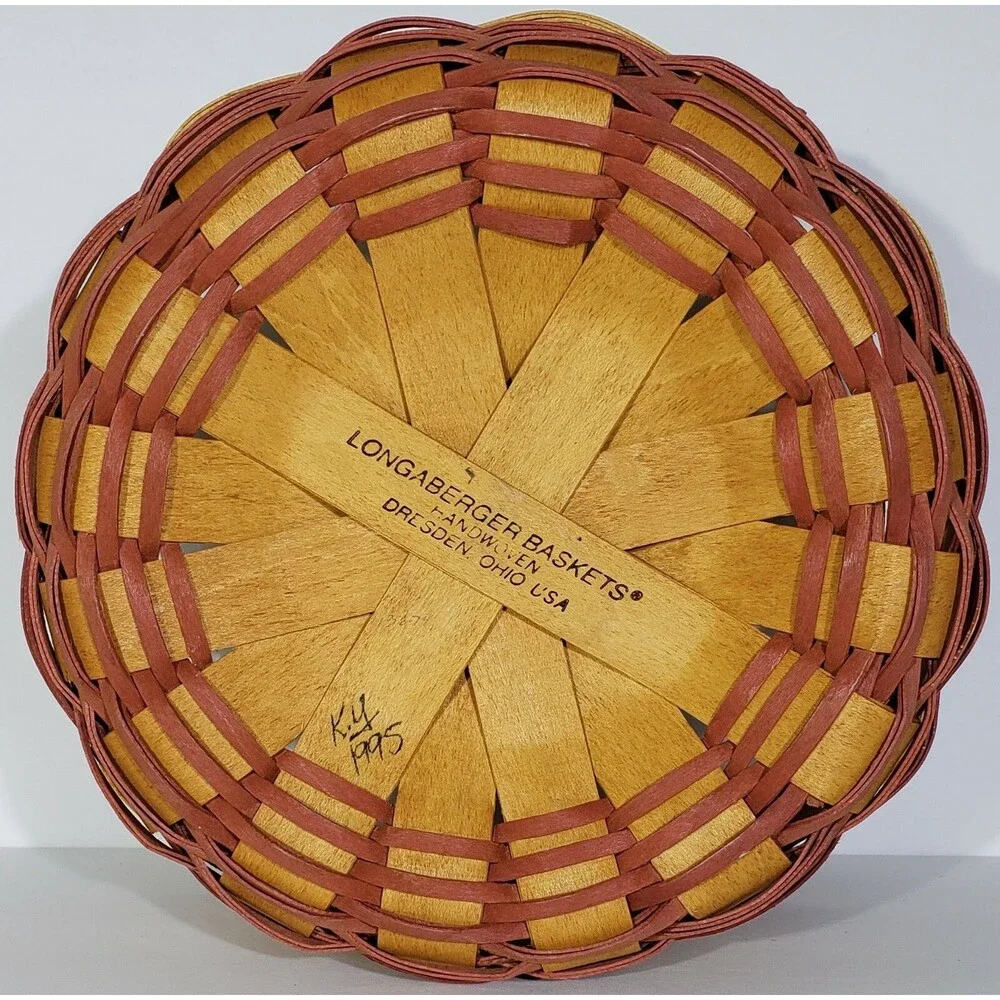 LONGABERGER 1995 MOTHERS DAY “BASKET OF LOVE” COMBO #18805 LINER PROTECTOR EUC